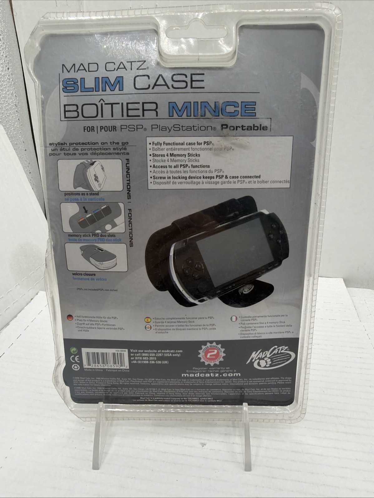 Madcatz Slim Case PSP Blue Camo Open Package