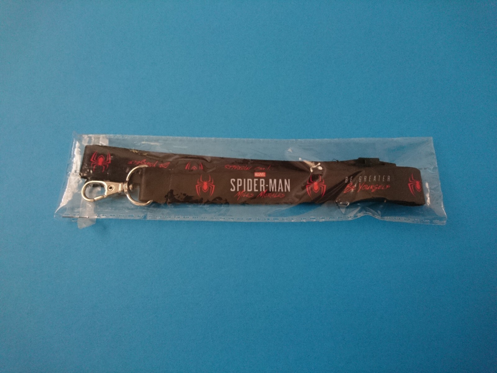 MARVEL SPIDERMAN MILES MORALES PS5 LANYARD ID Holder Keyring Sony “BRAND NEW”