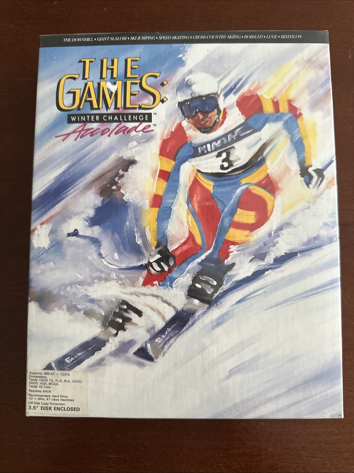 The Games Winter Challenge Accolade Ski 1991 PC 5-1/4″ Floppy Rare In sealed box
