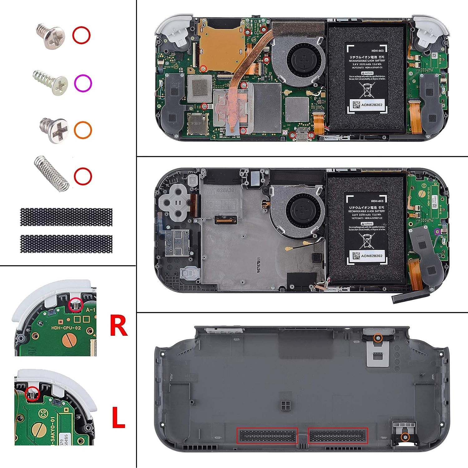 eXtremeRate Custom Case Cover for Switch Lite: Gradient Clear Purple Rose Red