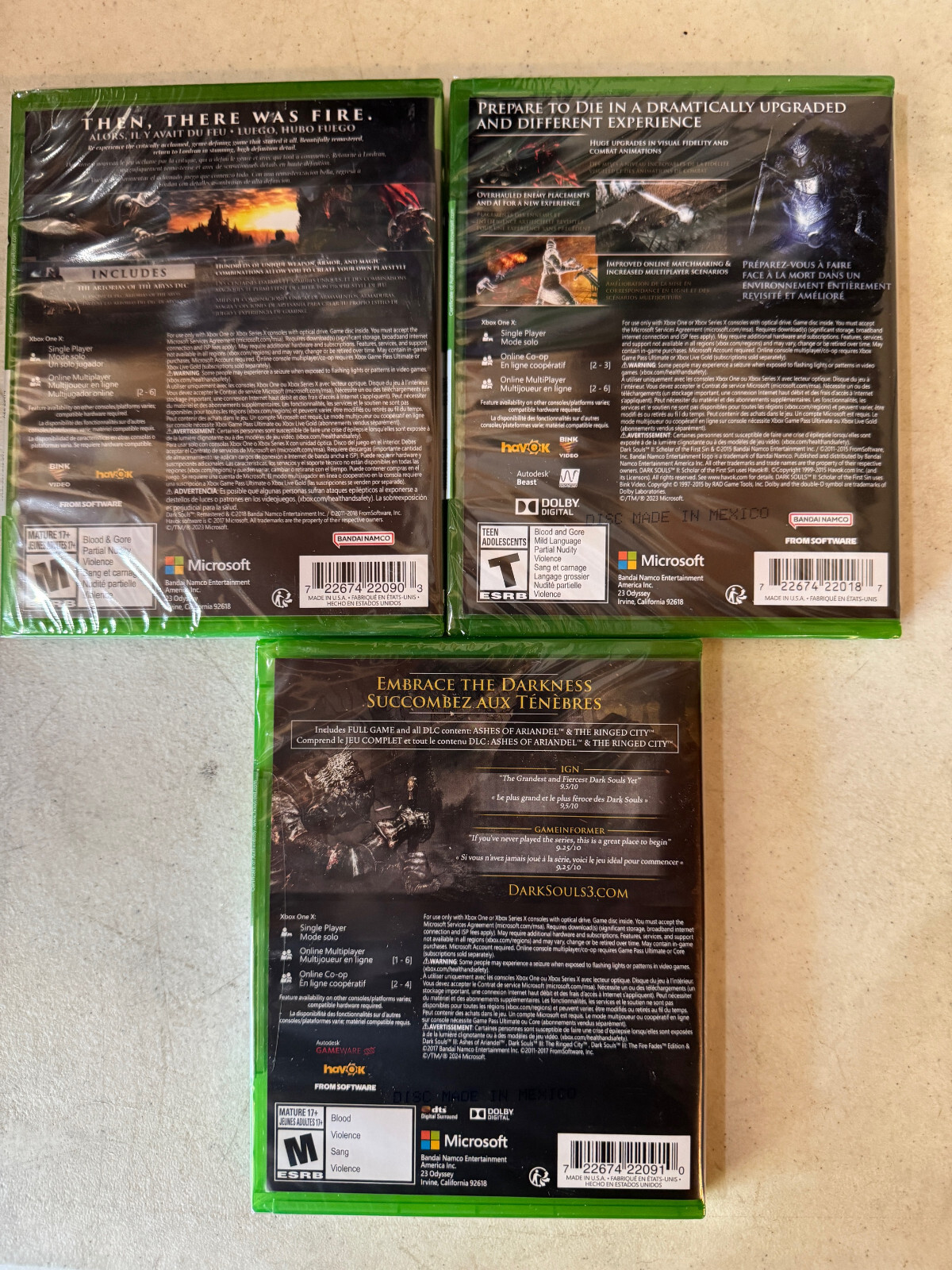 Dark Souls Trilogy Xbox One Brand New Factory Sealed All DLCs