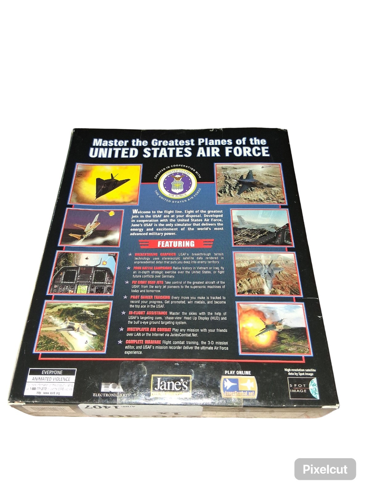 1999 Janes USAF Combat Simulator PC CD United States air force pilot flight Game