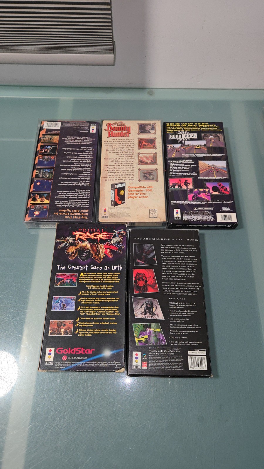 3DO 5 Game Lot Including PRIMAL RAGE, BOUNTY HUNTER, ROAD RASH + MORE READ!