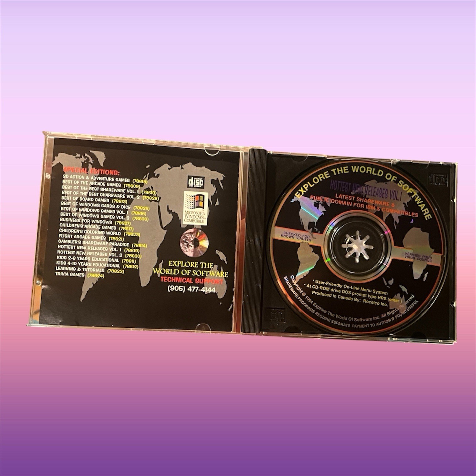 Hottest New Releases Vol 1 PC Game Shareware World Of Software Inc 1994