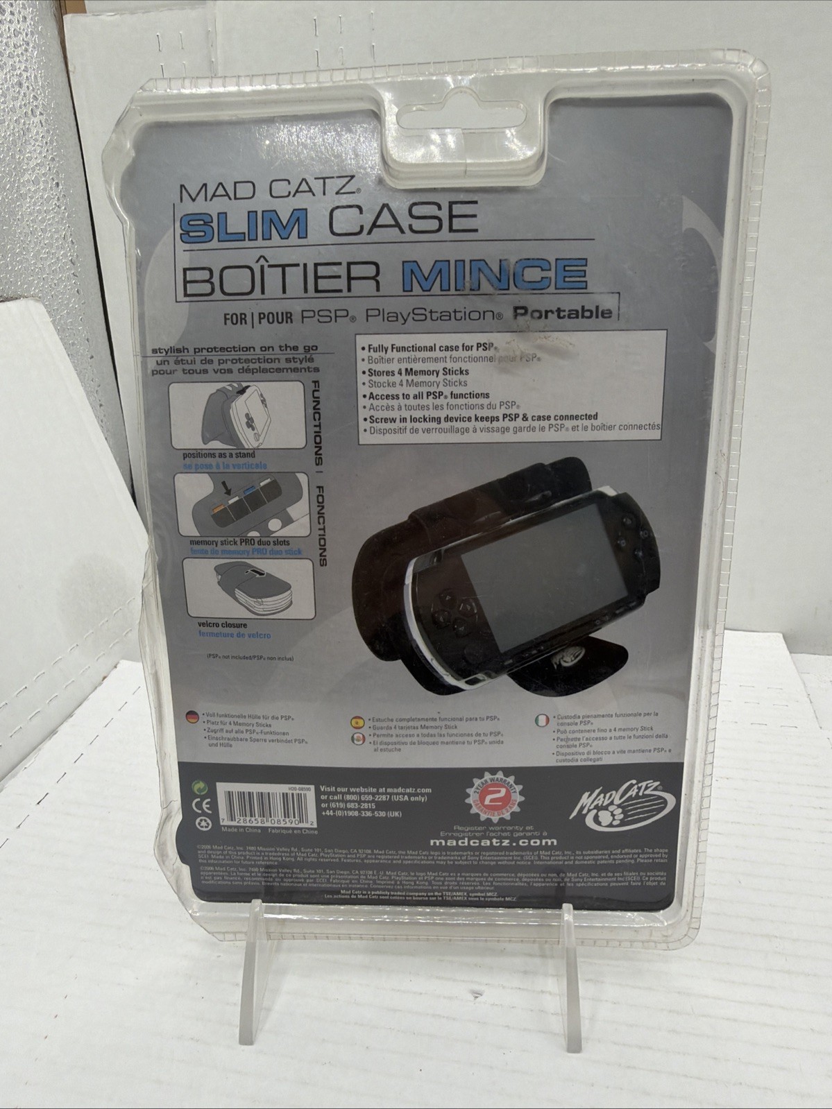 Madcatz Slim Case PSP Blue Camo Open Package