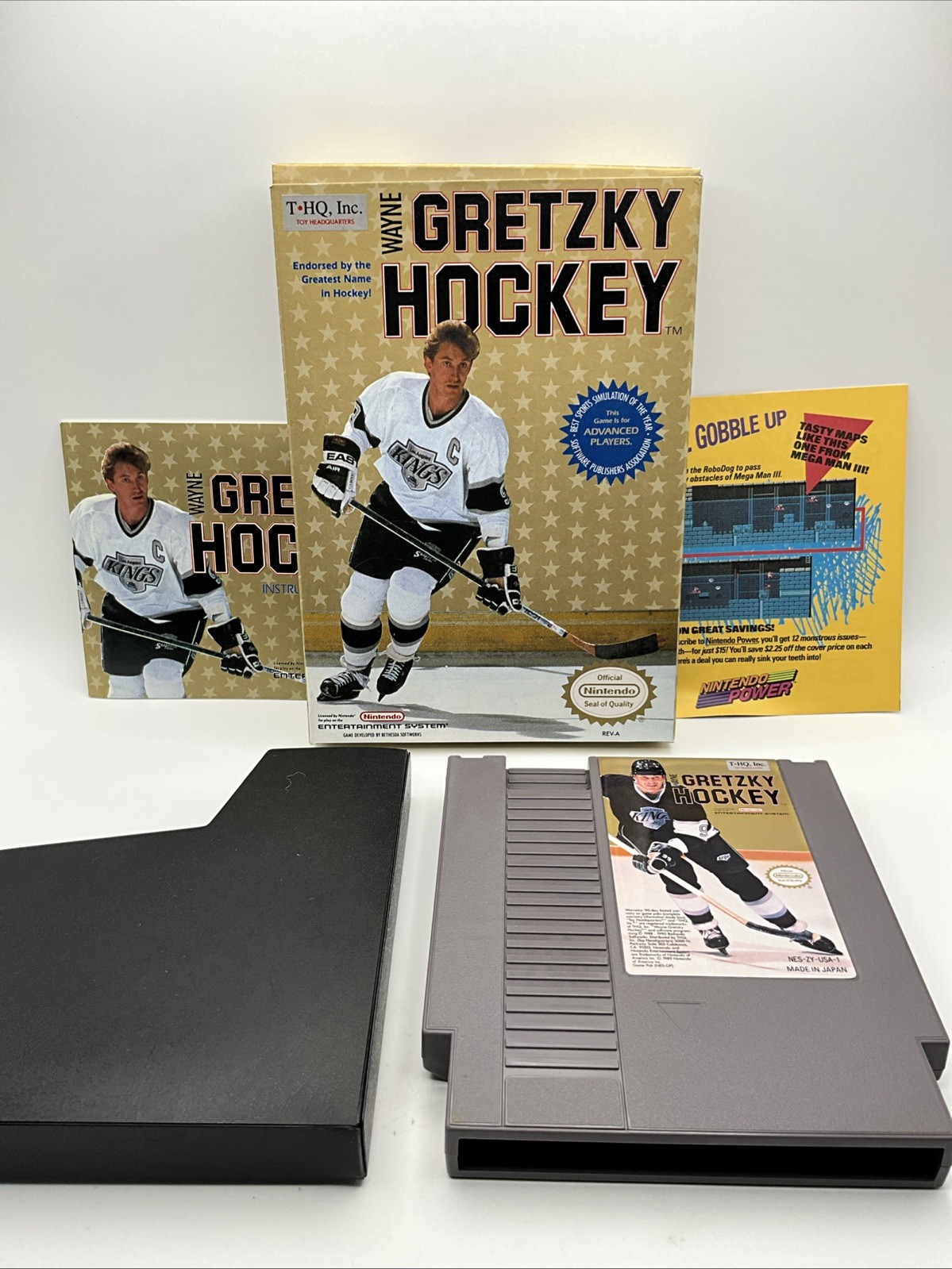 oval seal Wayne Gretzky Hockey WHITE JERSEY complete in box nintendo nes MINT