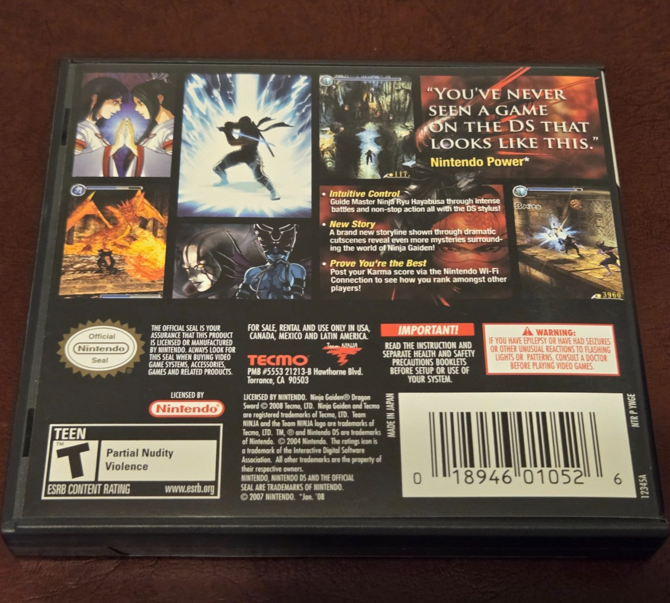 Ninja Gaiden Dragon Sword – Nintendo DS – Compkete CIB Tested