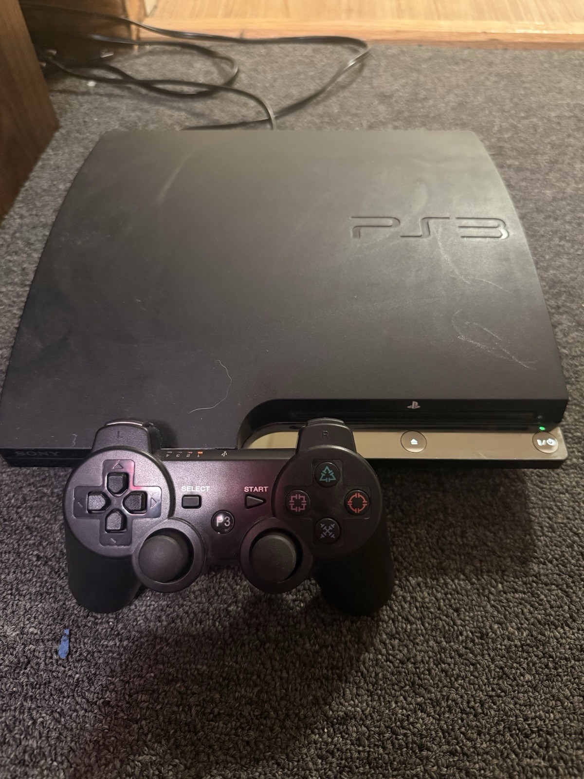 Sony PlayStation 3 Slim CECH-2001A Console, 3rd Party Controller + Power Tested