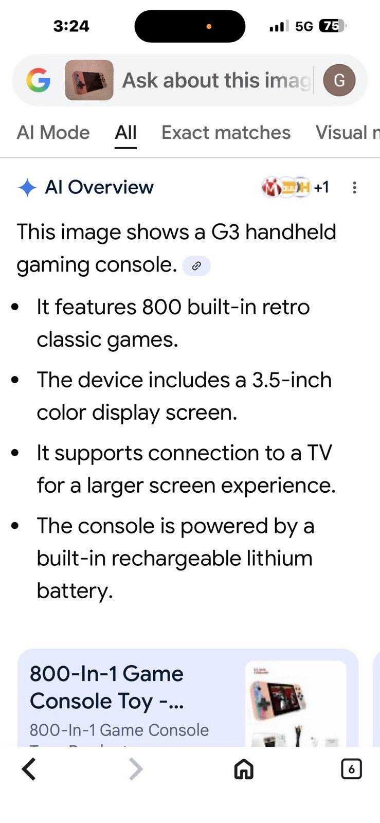 800 In 1 Retro Game Console Handheld Or Connect To TV. Extra Controller New