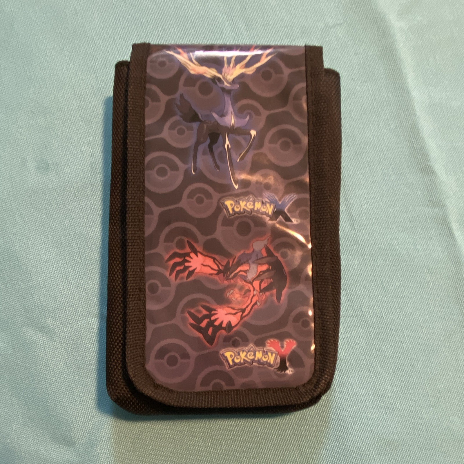 Nintendo Pokémon X Xerneas Yveltal Padded Carrying Case Pouch Black Purple