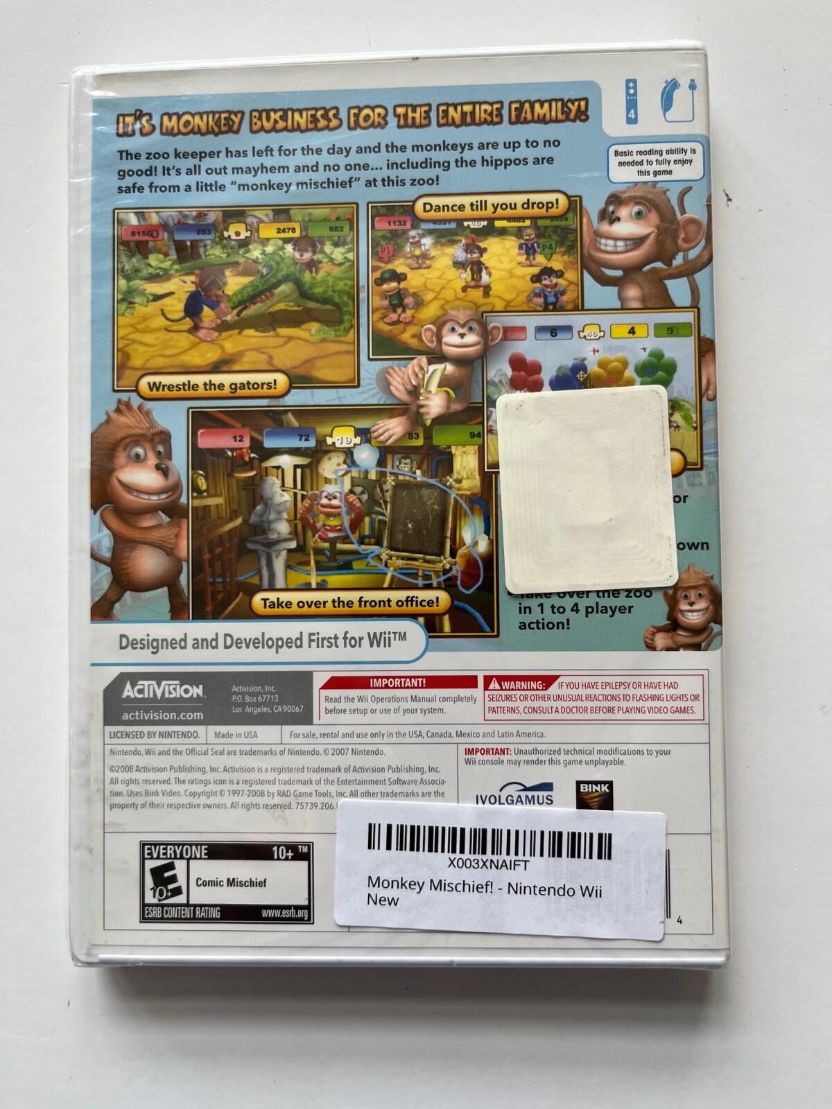 Monkey Mischief Party Time Nintendo Wii, 2008 New Factory Sealed OOP Activision