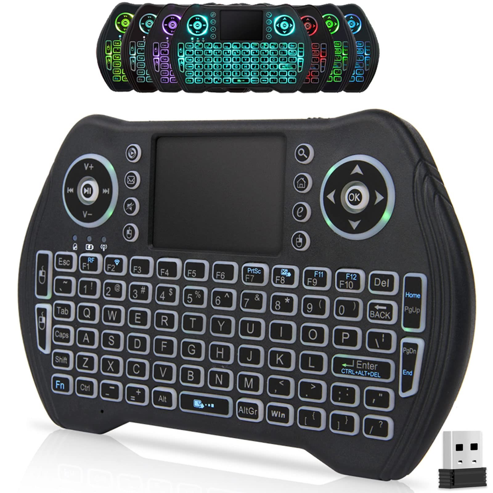 BL Mini Keyboard Wireless with Touchpad and Mouse Keyboard, Multi-color