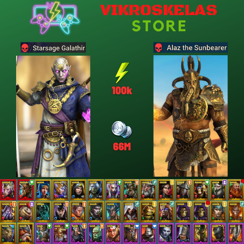 Raid Shadow Legends | Starter 2 Mythical – Galathir and Alaz : 100k energy