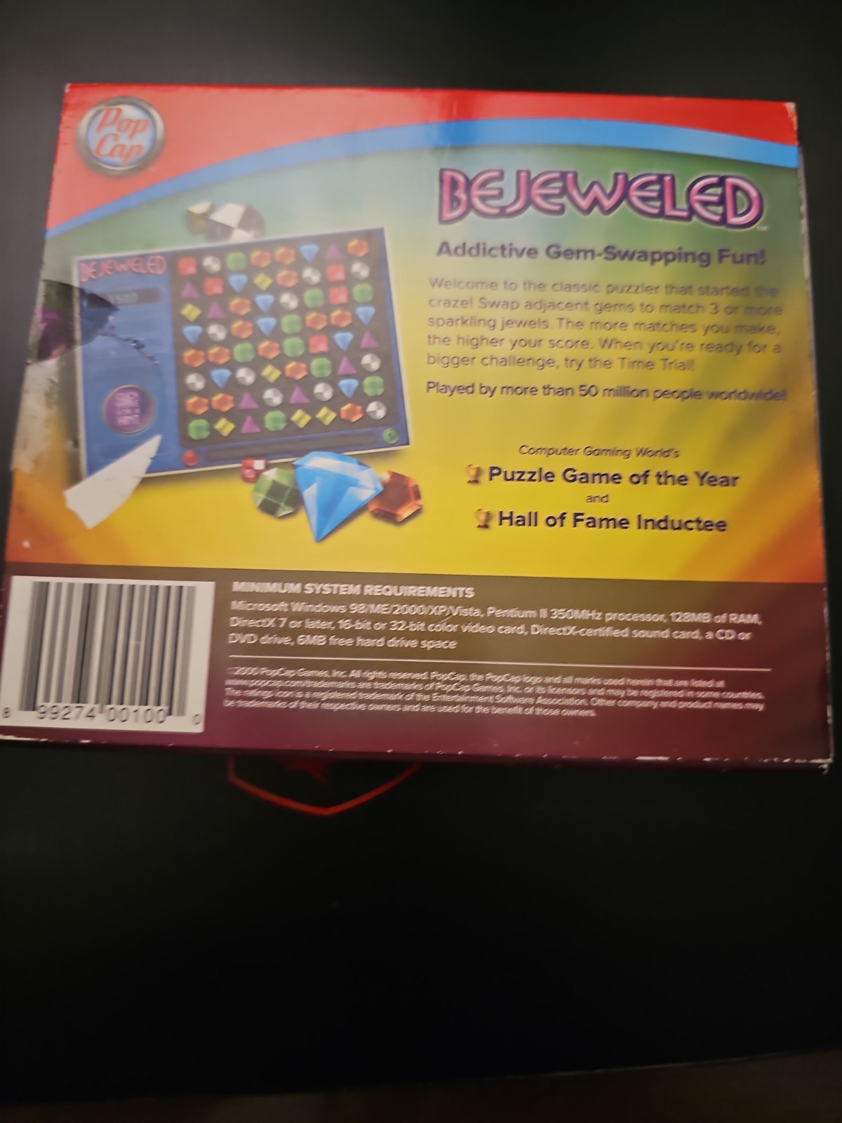 Bejeweled Pc Cd-Rom Video Game E-Everyone Pop Cap