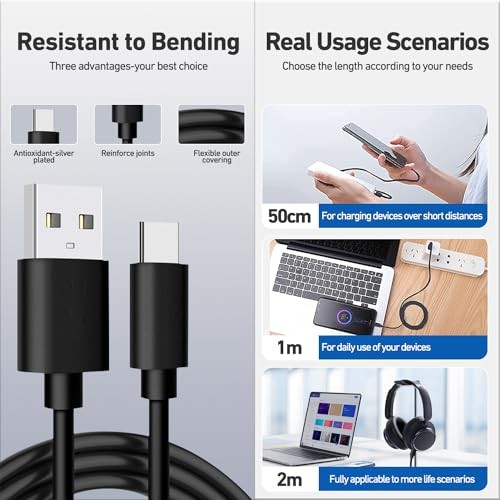 Adhiper USB C Charging Cable for Anker Soundcore Life Q35/Q30/Q20+Space Q45
