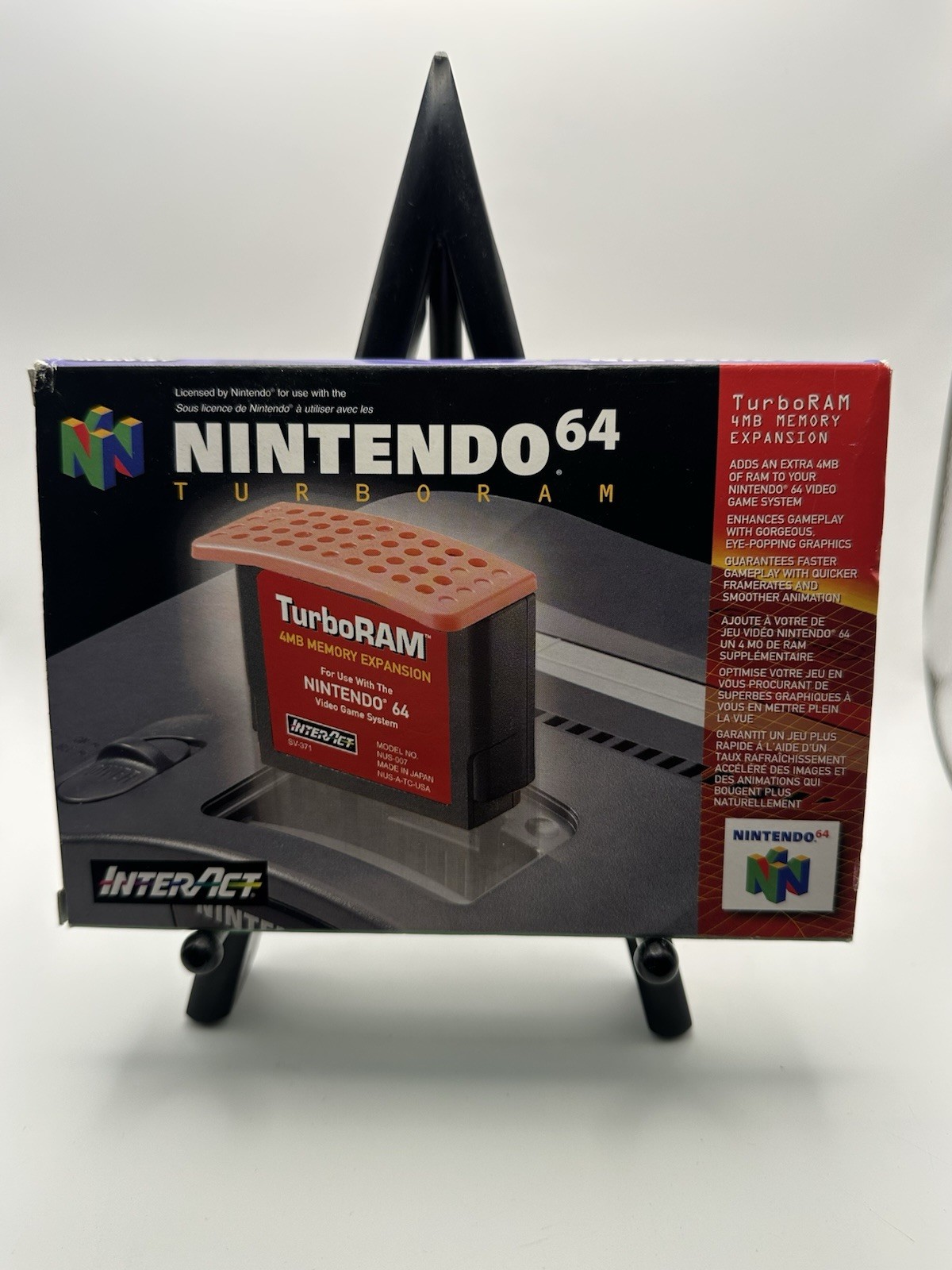 NINTENDO 64 TURBO RAM 4MB MEMORY EXPANSION TRANSFER PAK INTERACT W BOX CIB N64