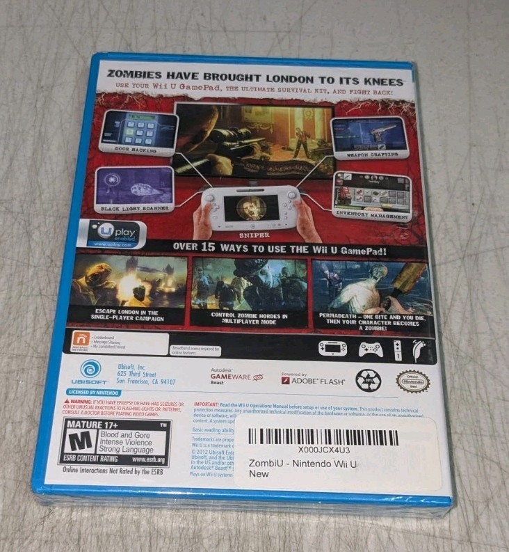 ZombiU (Nintendo Wii U, 2012) BRAND NEW SEALED
