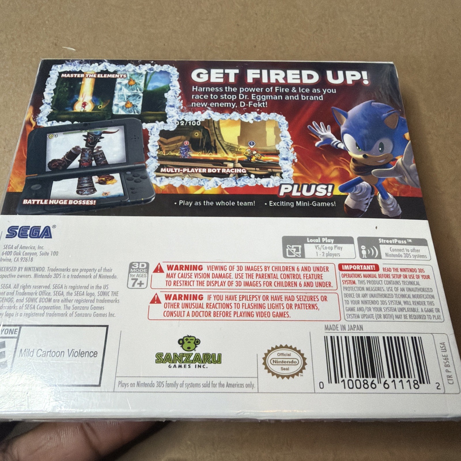 Sonic Boom Fire and Ice – Launch Edition – With Bonus DVD – 3DS NEW In Box