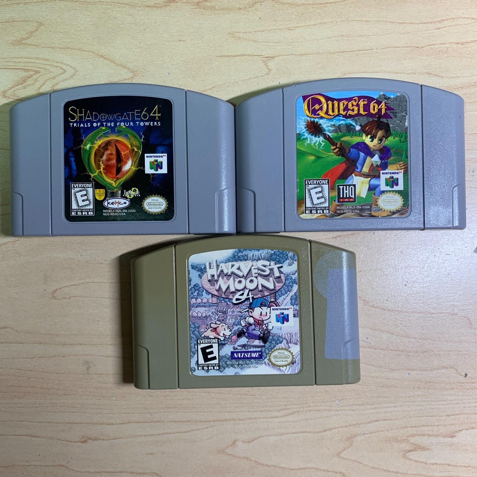 Harvest Moon Shadowgate Quest Game Bundle Lot Nintendo 64 Tested Clean Authentic