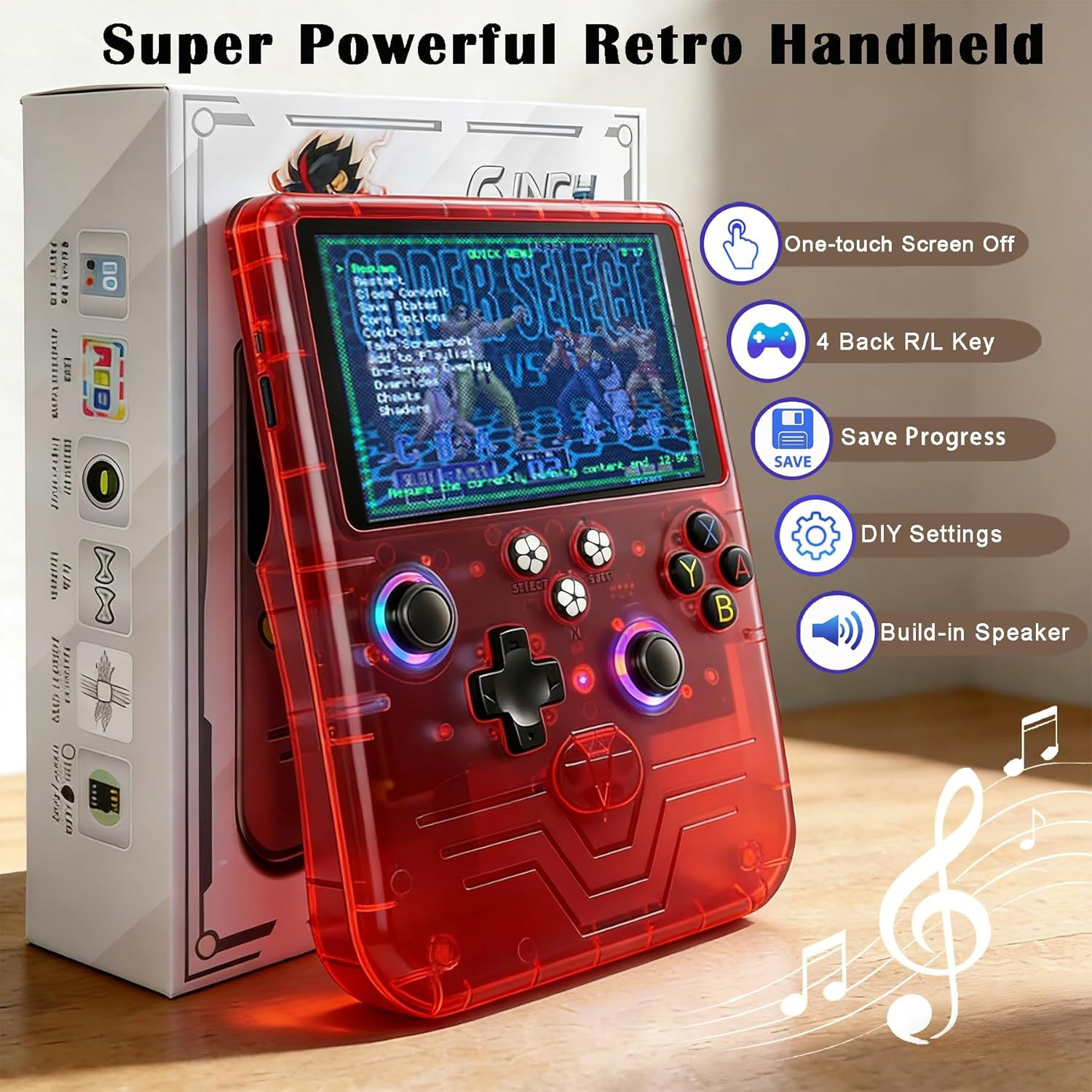R60MAX Handheld Game Console, 5.5 Inch IPS Screen Retro Gaming Consoles, 40000 i