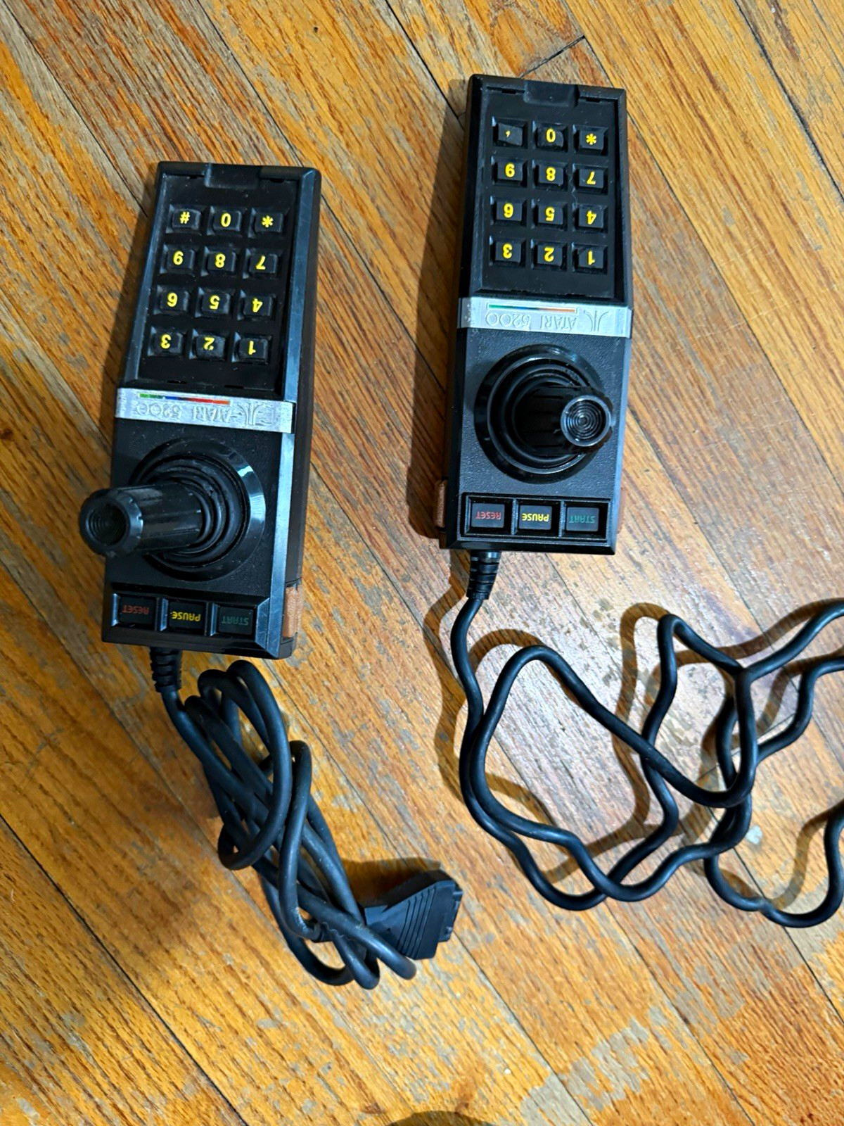 Atari 5200 Wired Controller Keypad Joystick Black Lot of 2 (Untested)