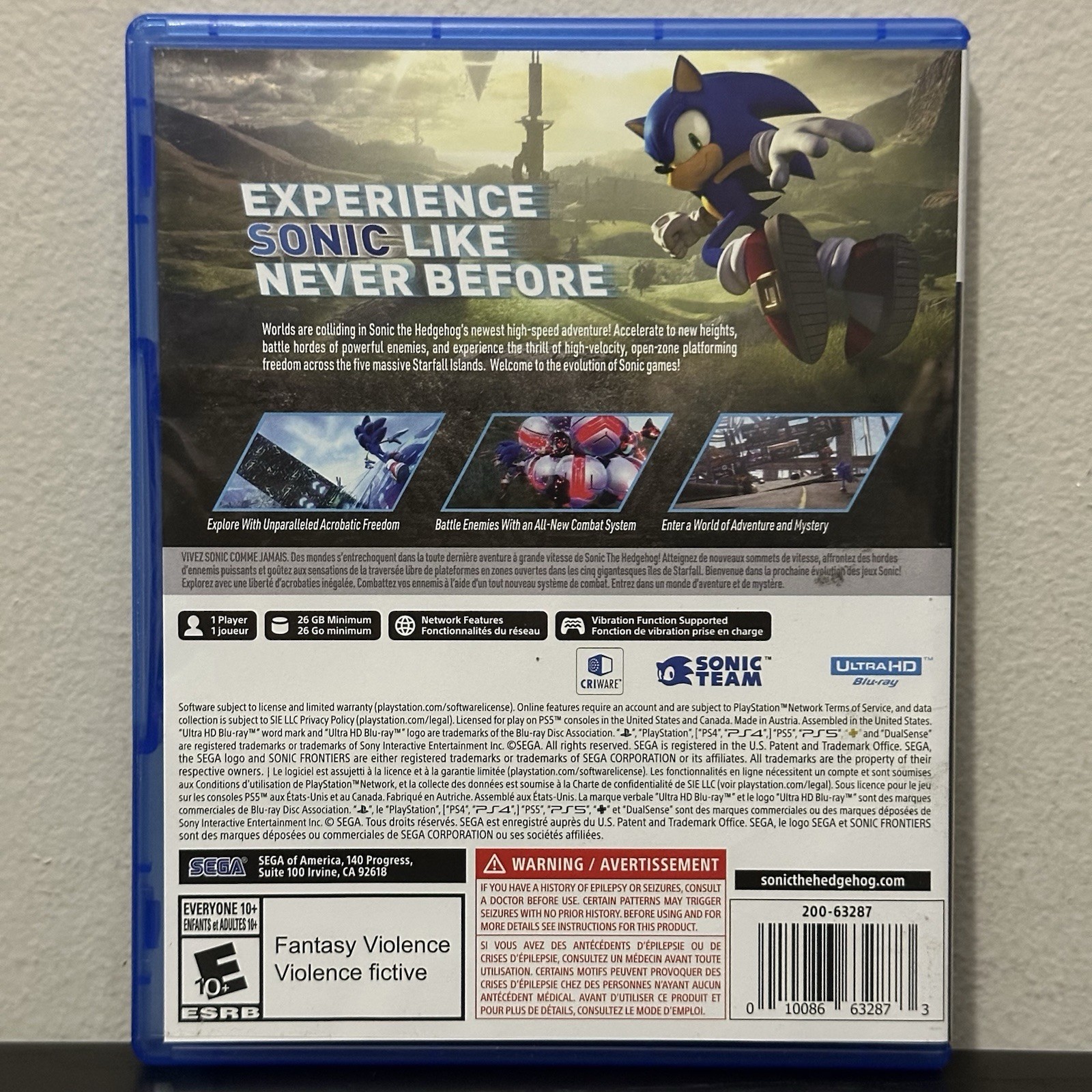 Sonic Frontiers PS5 (Sony PlayStation 5, 2022)