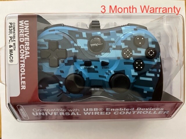 TTX Tech PS3 Digicamo Blue Wired USB Controller