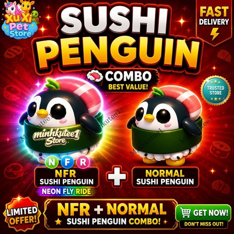 🔥 Sushi Penguin – NFR + Normal (Neeon) Combo | Adopt From Me Today! ⚡ Get Now