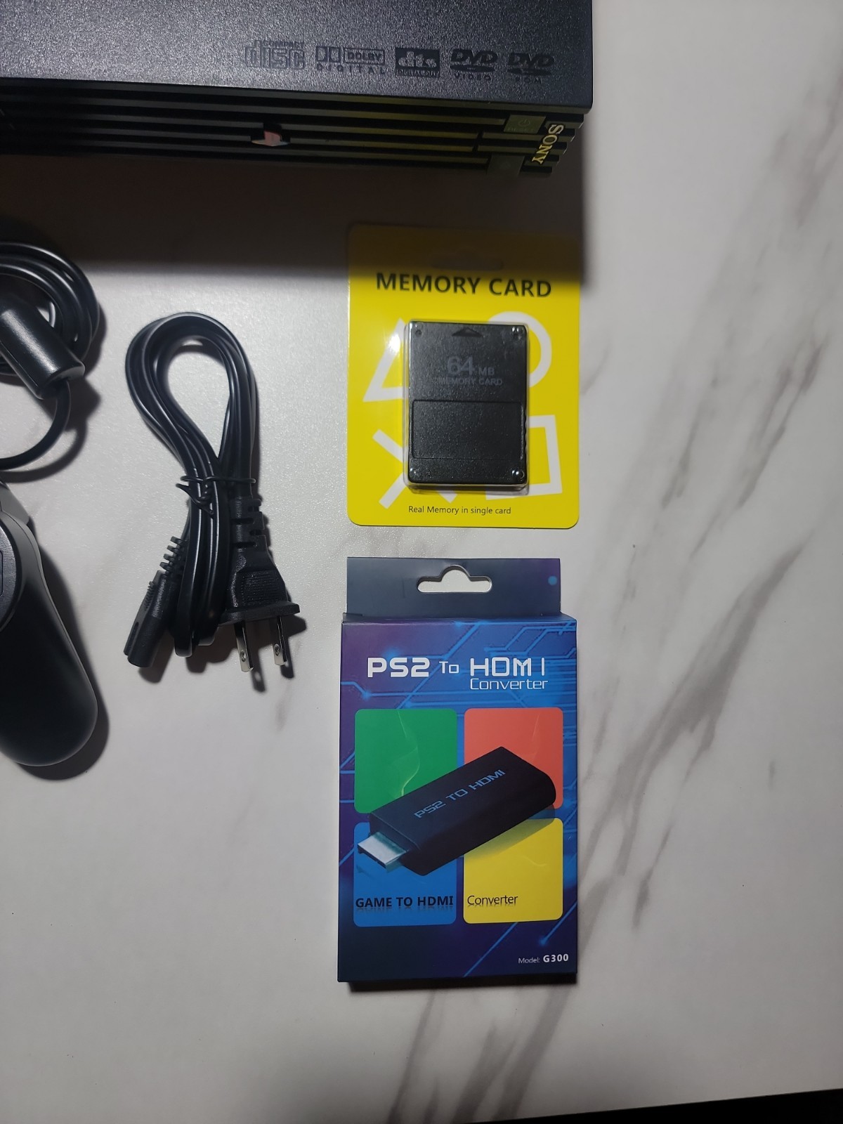 Sony PlayStation 2 PS2 Fat Console Bundle Tested Working with HDMI adapter
