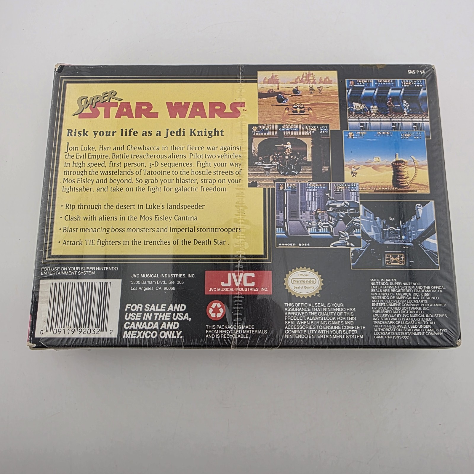 Super Star Wars – Box With Reg Card Poster Shrink Wrap Super Nintendo (No Game)