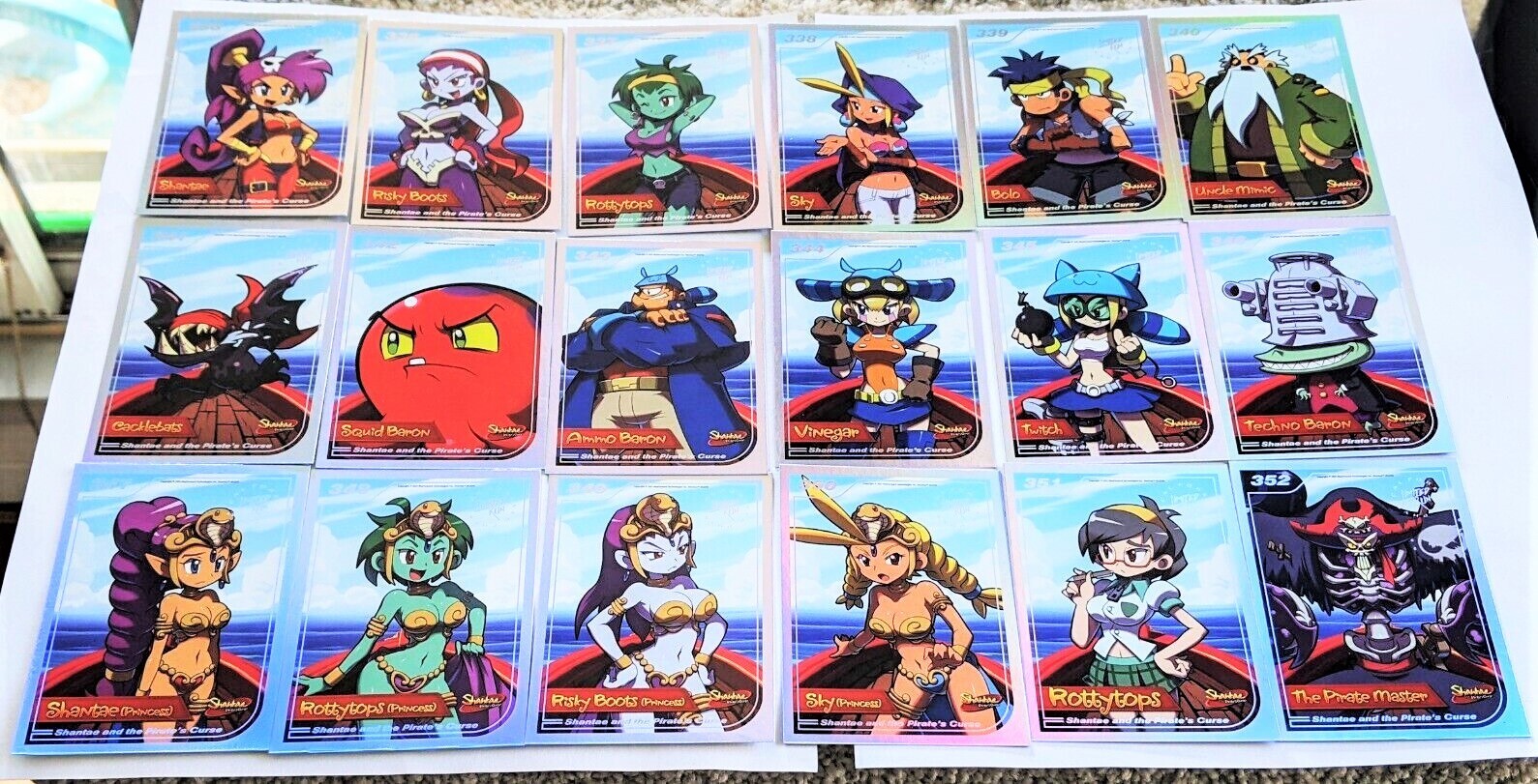 Shantae & the Pirate’s Curse Limited Run Games SILVER Trading Card Pack 335-352