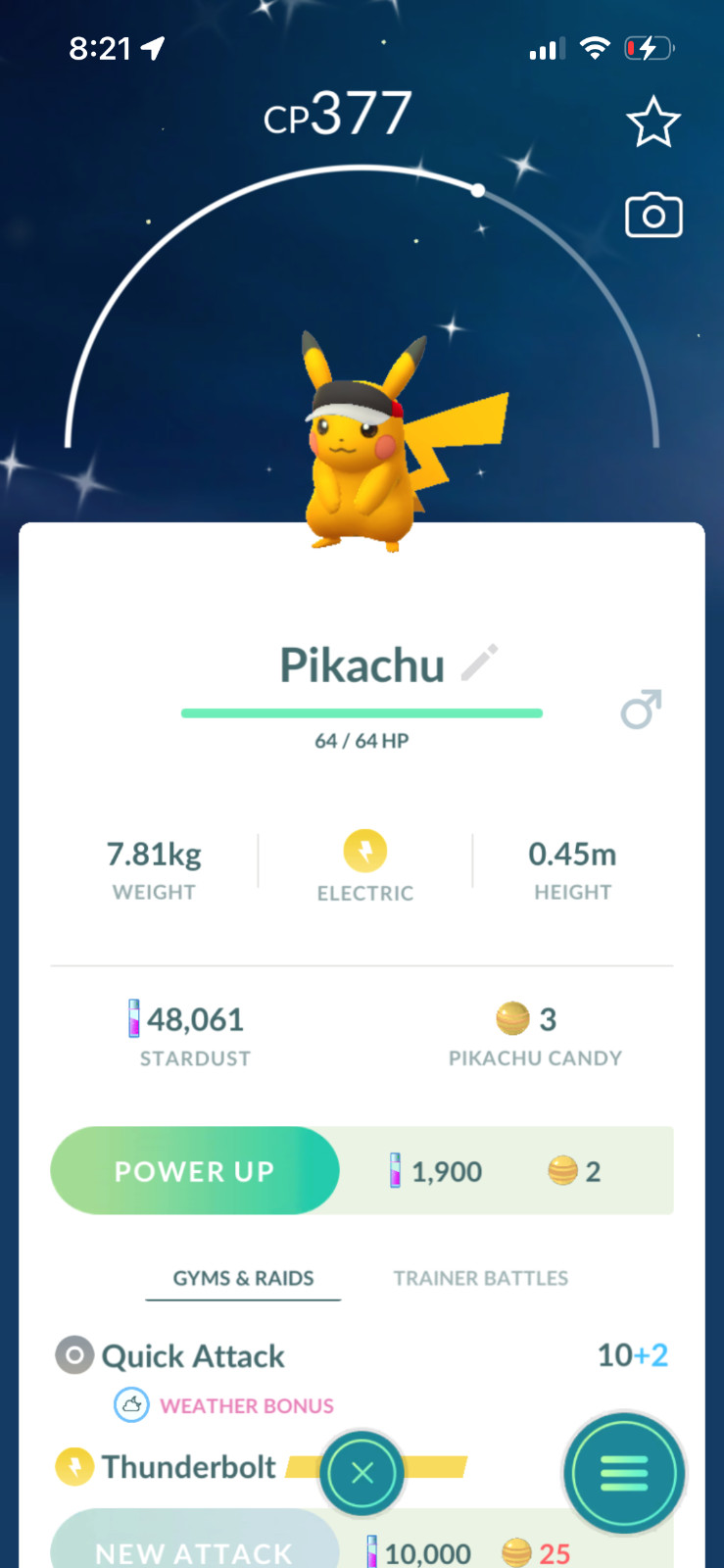 Shiny Pikachu Marathon Mini PTC