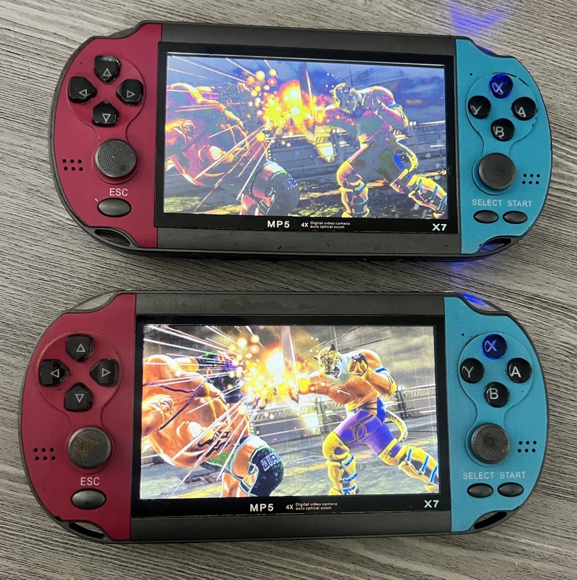 Lot Of 2 – X7 Handheld Video Game Console System Red Blue Gray – FREE SHIP!