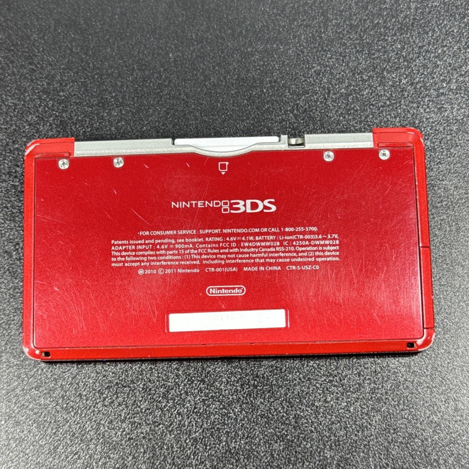 Nintendo 3DS Flame Red 32GB SD Card/game & Carry Case (Tested & Working)