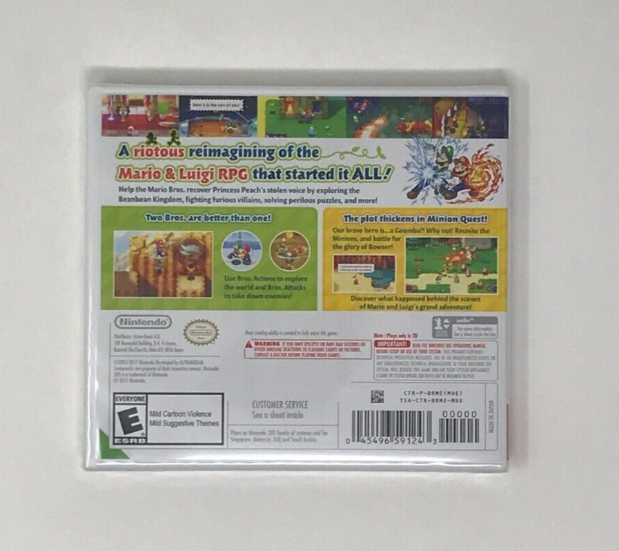 Mario & Luigi Superstar Saga + Bowser’s Minions Nintendo 3DS Brand New!