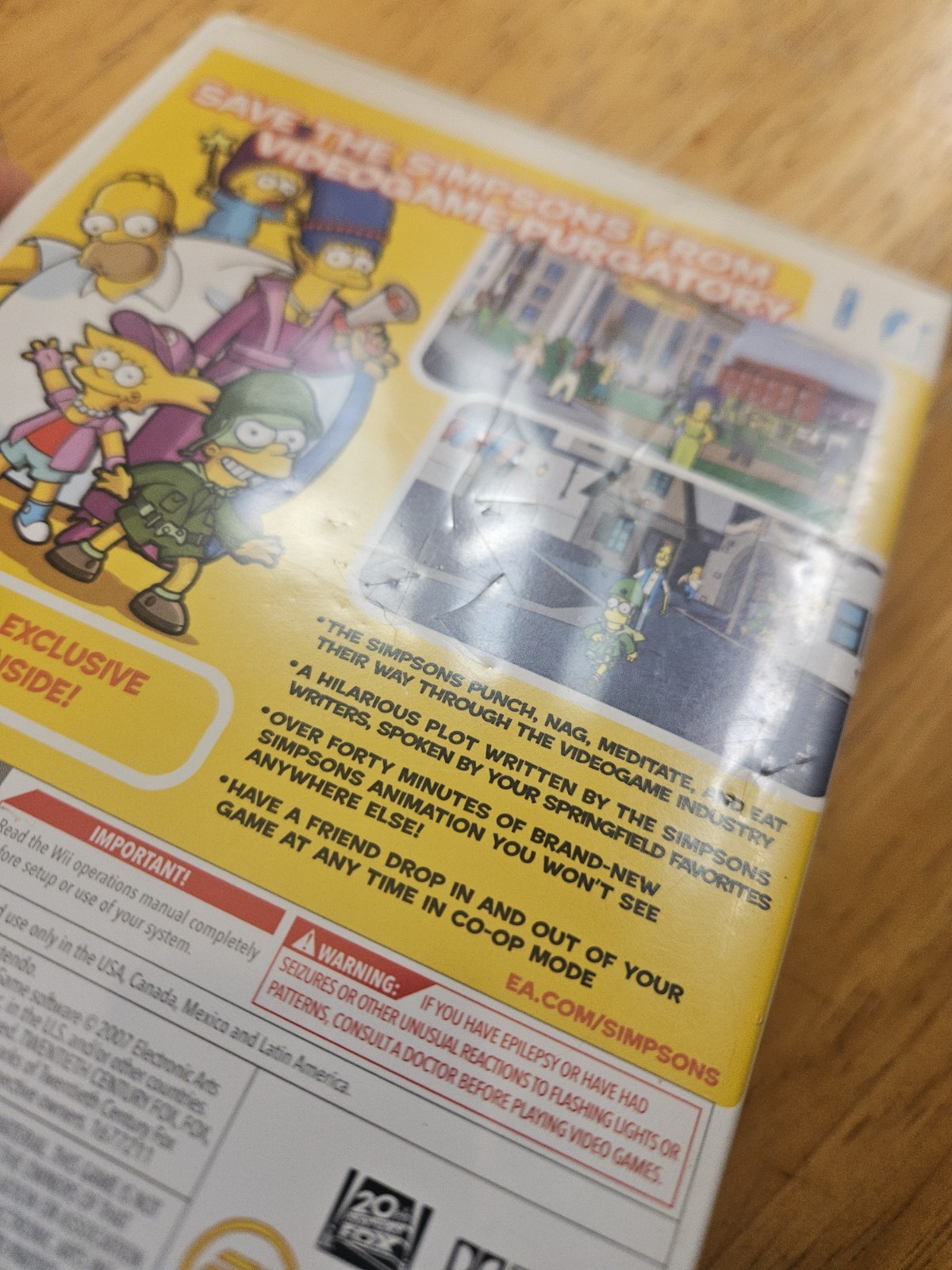The Simpsons Game: (2007) Nintendo Wii – Complete In Box 🚨[WITH POSTER]🚨