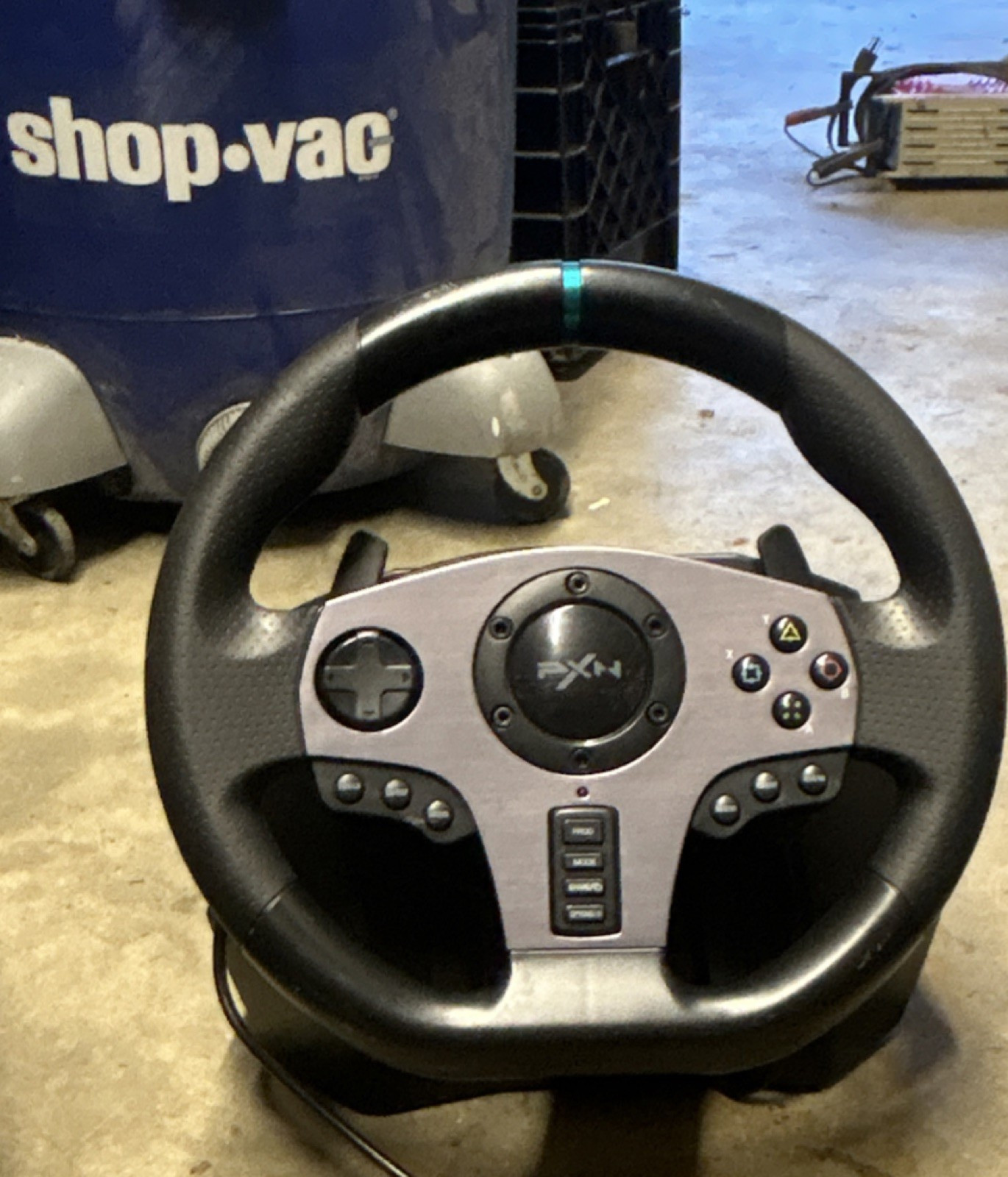 PXN V9 Racing Wheel Wired Controller for PC with Vibration Feedback Black/Silver