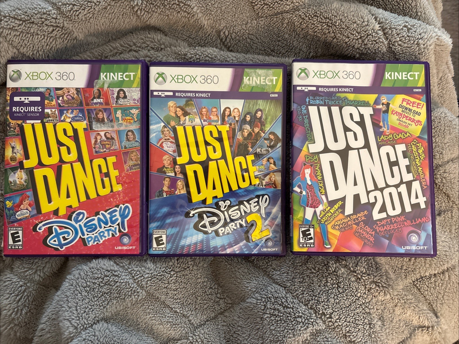 Xbox 360 Just Dance Bundle Lot of 3 – Disney Party 1 & 2, Just Dance 2014