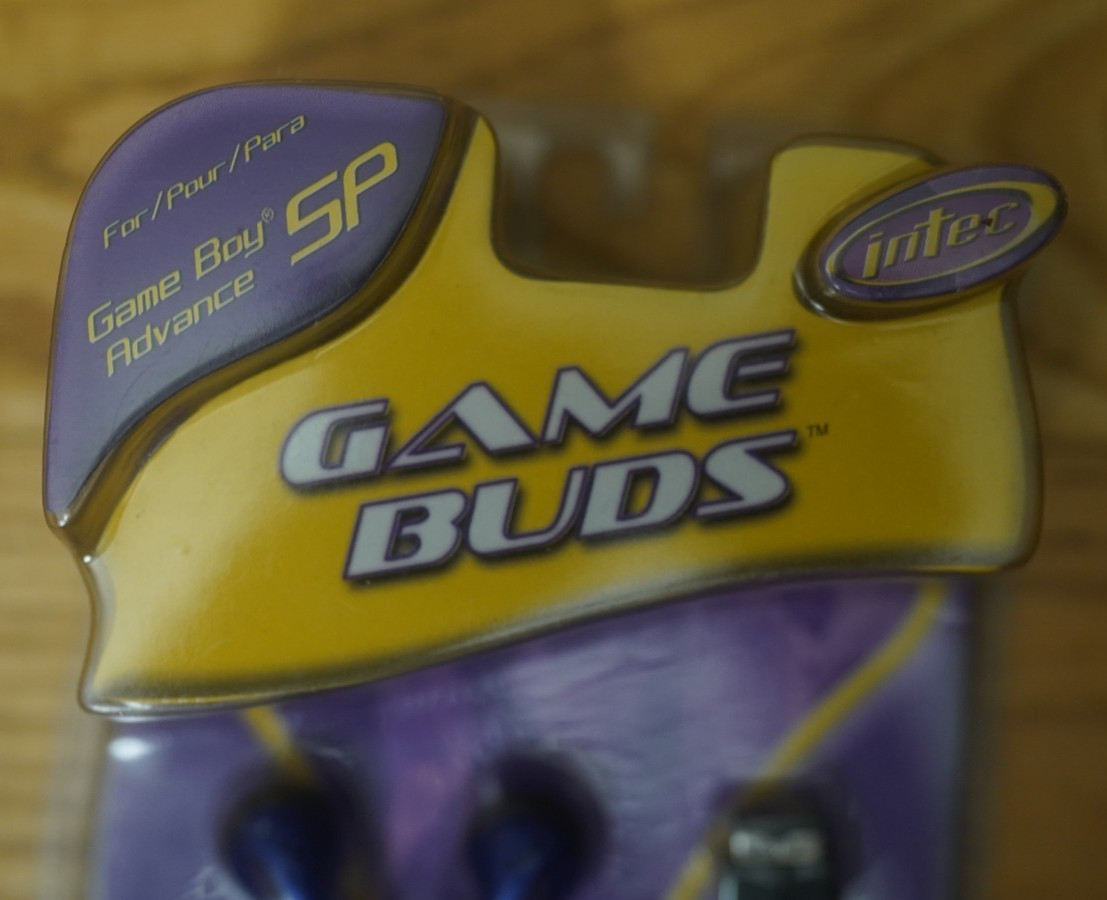 VINTAGE 2004 INTEC GAME BOY ADVANCE SP GAME BUDS EAR BUD HEADPHONES BLUE SEALED