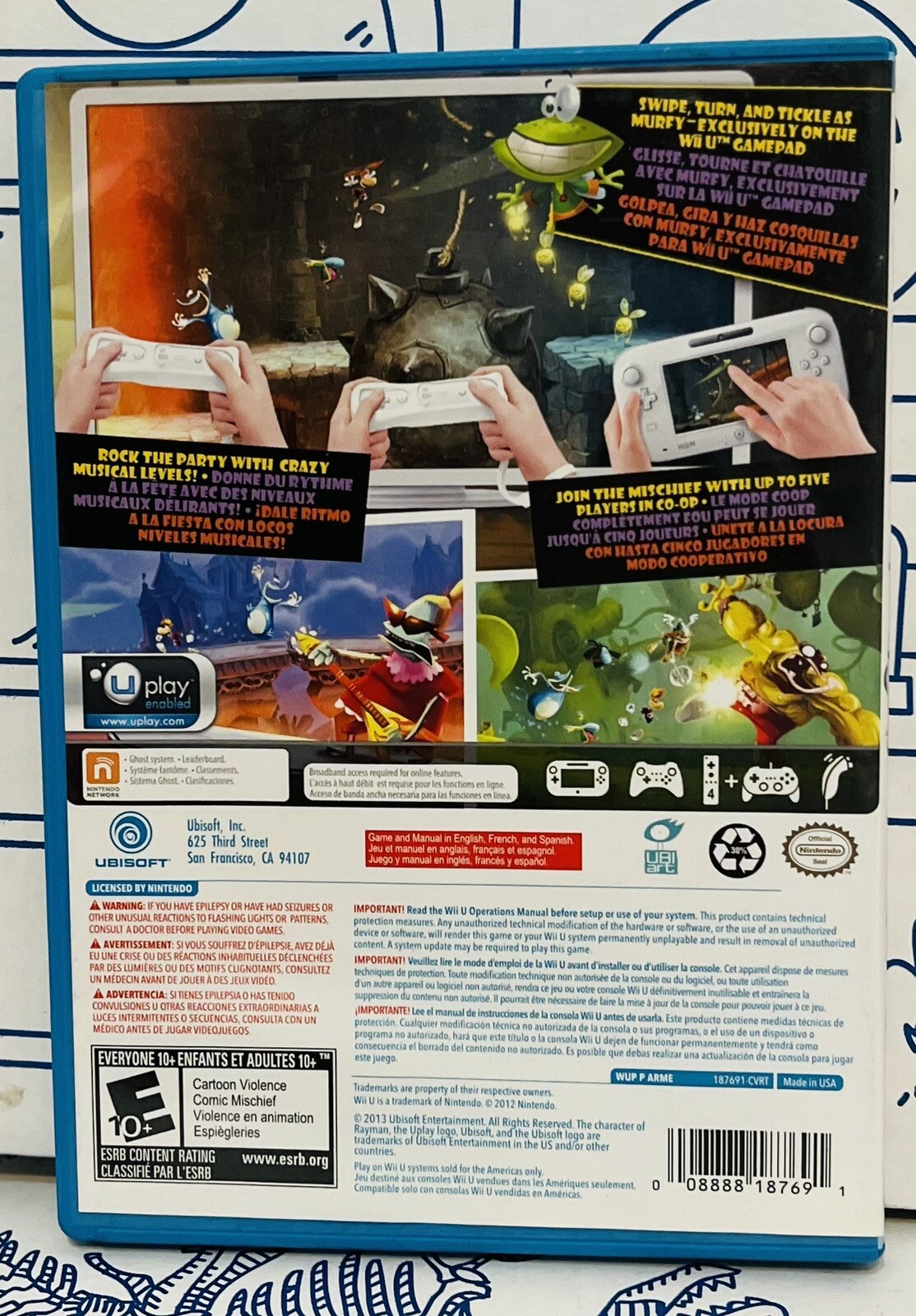 Rayman Legends Nintendo Wii U 2013 Ubisoft Game Cartoon Adventure Comic Mischief