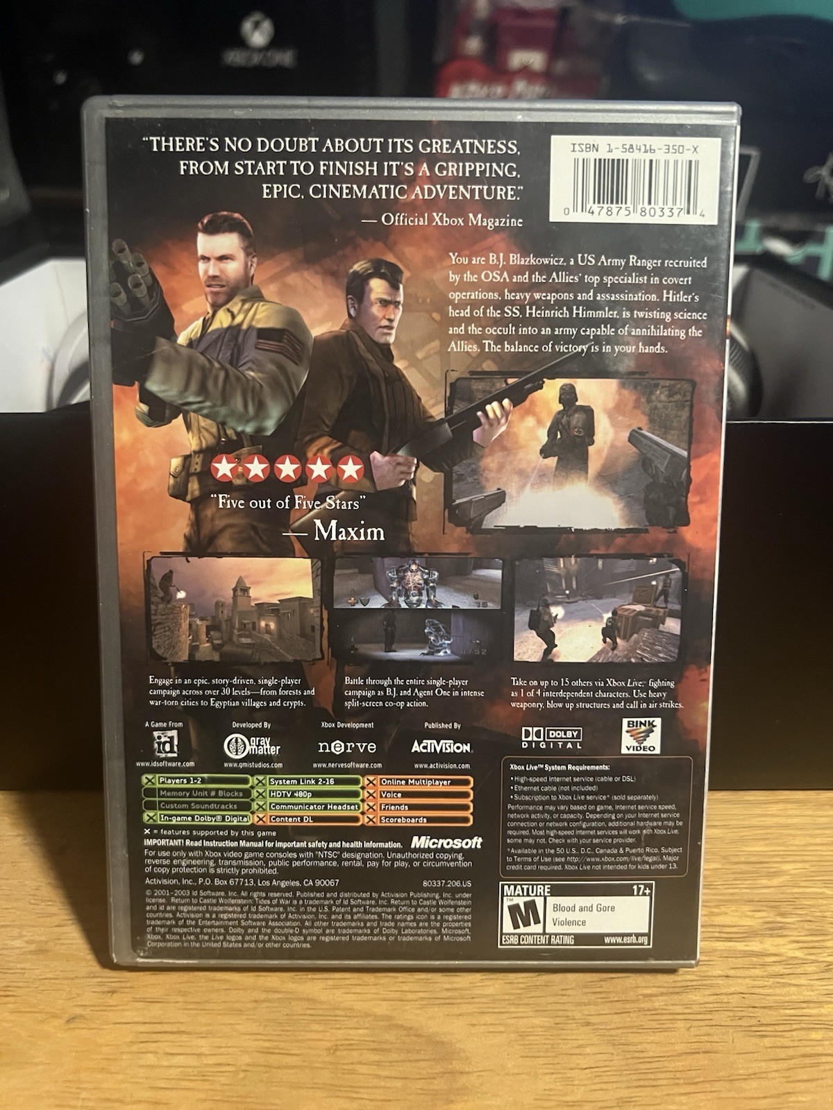 Return To Castle Wolfenstein: Tides Of War (2003) Microsoft Xbox CIB