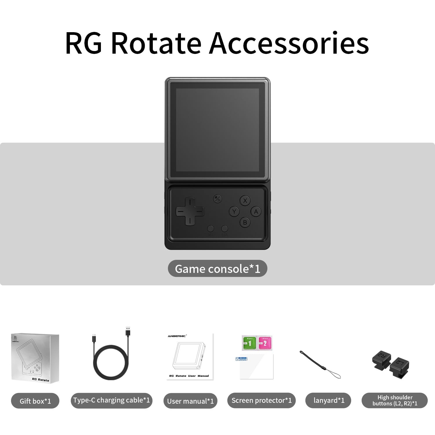 Anbernic RG Rotate Retro Handheld Game Console , 3.5 Inch Swivel Screen Andro…