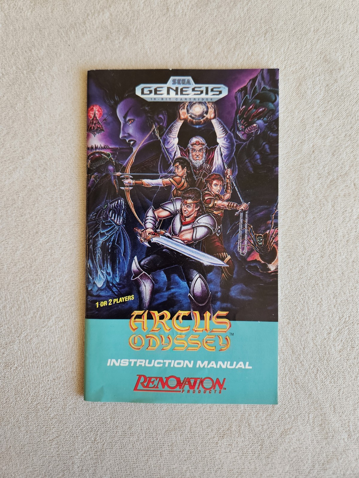 ARCUS ODYSSEY SEGA GENESIS COMPLETE IN BOX VERY GOOD CONDITION
