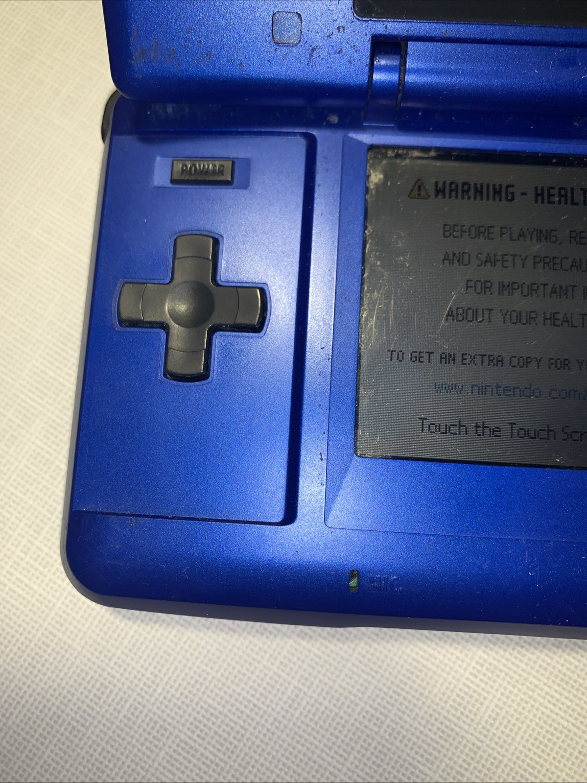Original Nintendo DS Console Electric Blue Fat NTR-001 Tested Working No Charger
