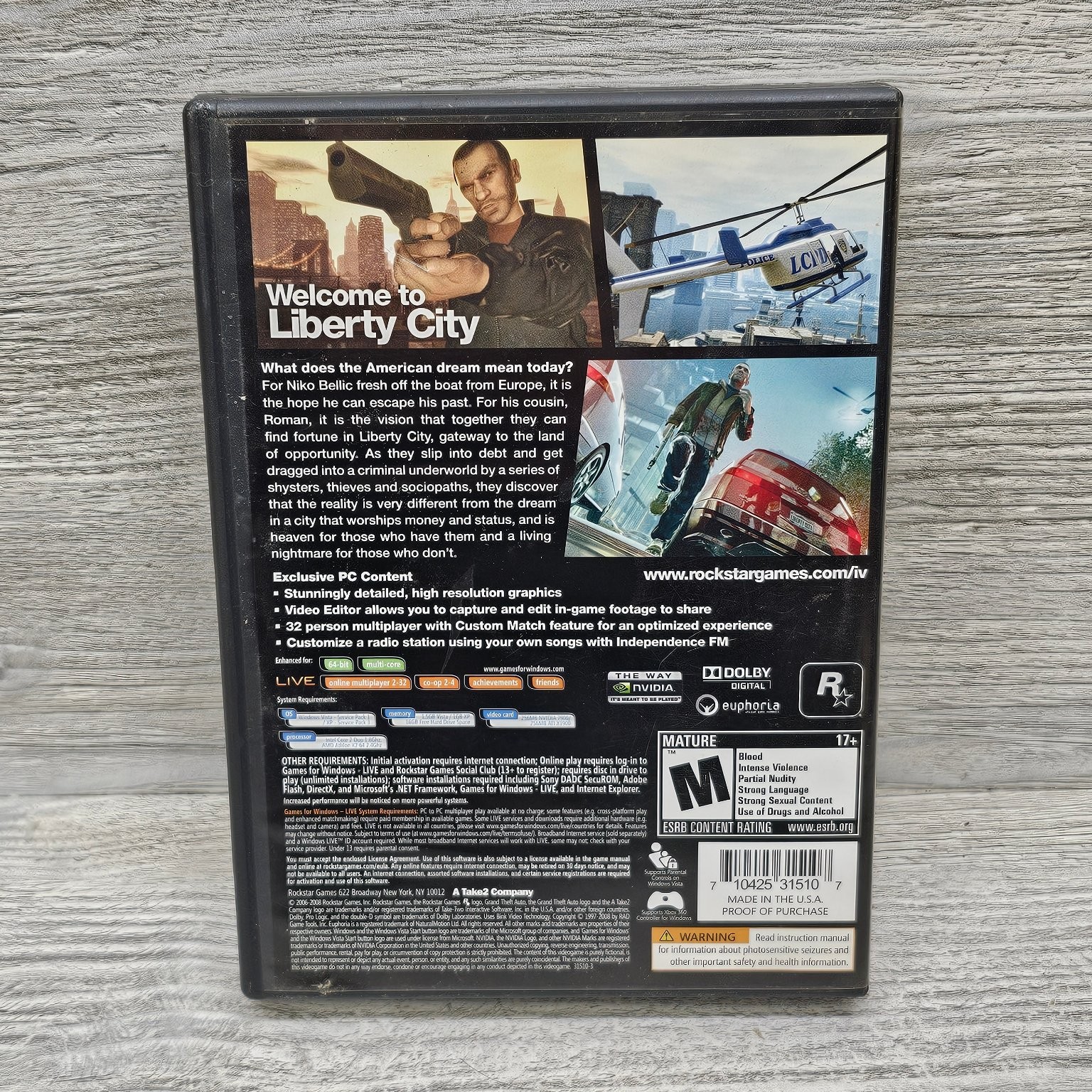 Grand Theft Auto IV Windows PC No Product Key Untested No Scratches