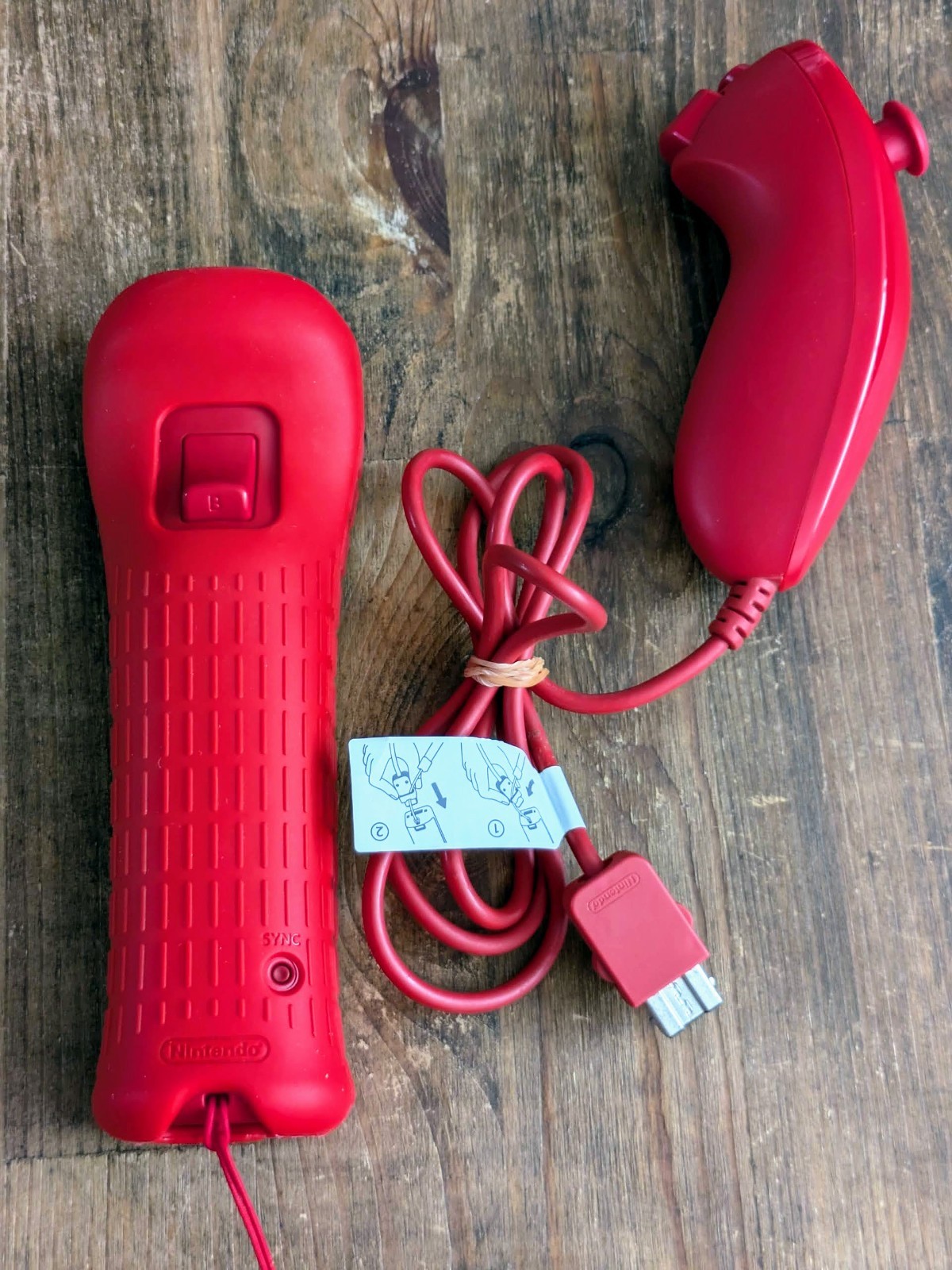 OEM Nintendo Wii & U Motion Plus Remote Controller Red RVL-036 with Nunchuck