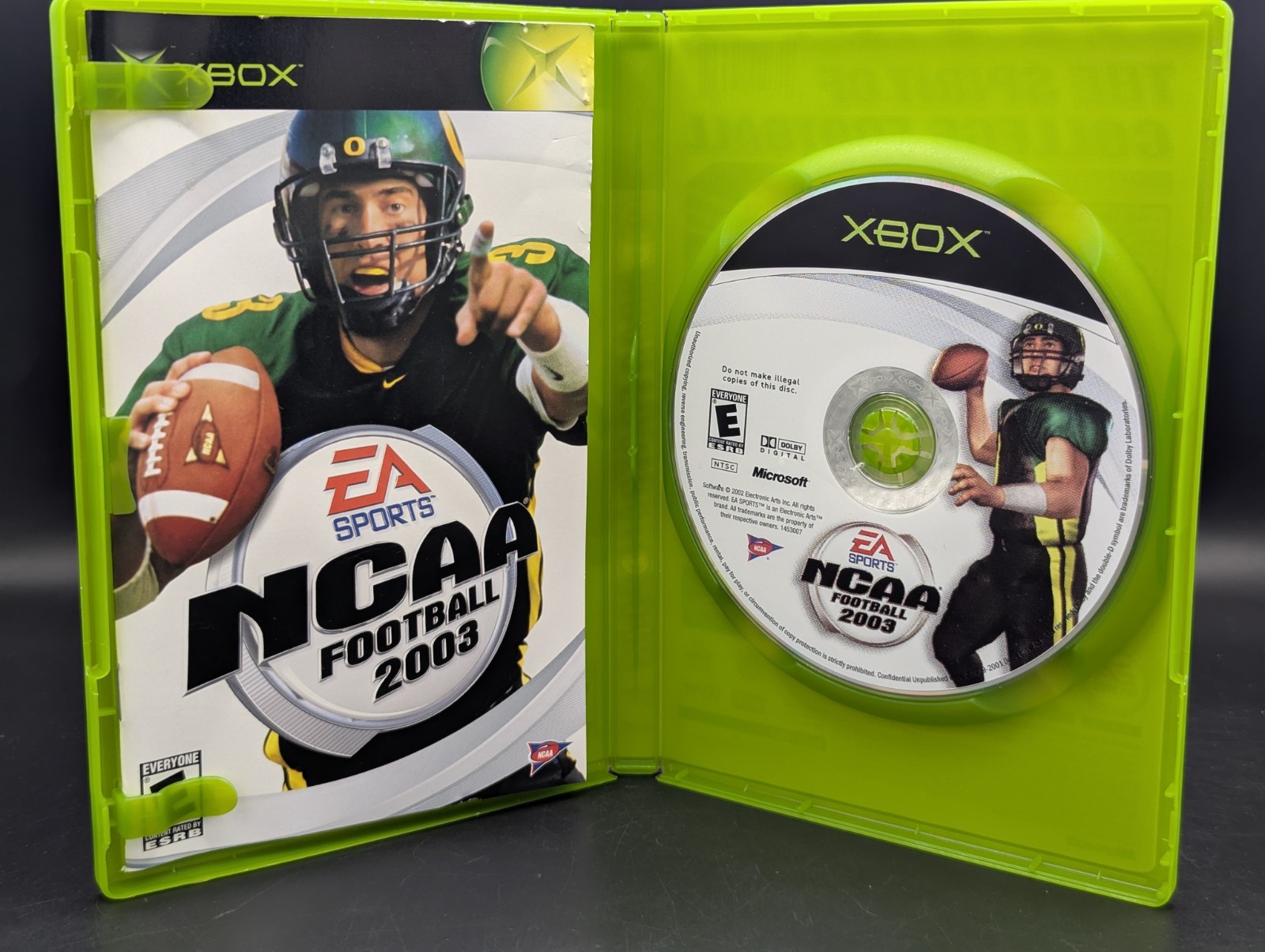 NCAA Football 2003 ( Microsoft Xbox ) CIB – Mint Disc – Sunfaded Cover Art
