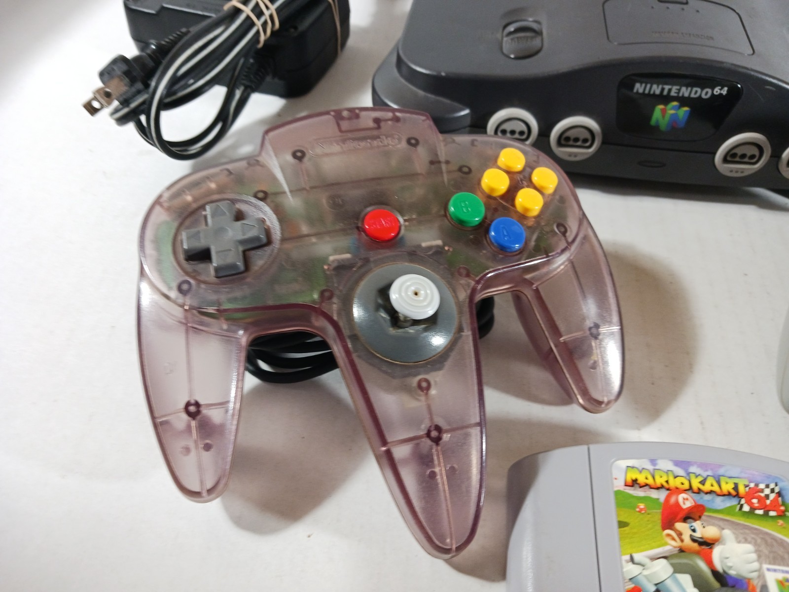 Nintendo 64 N64 Console Bundle Mario Kart 64 Authentic Two Controllers Lot Set