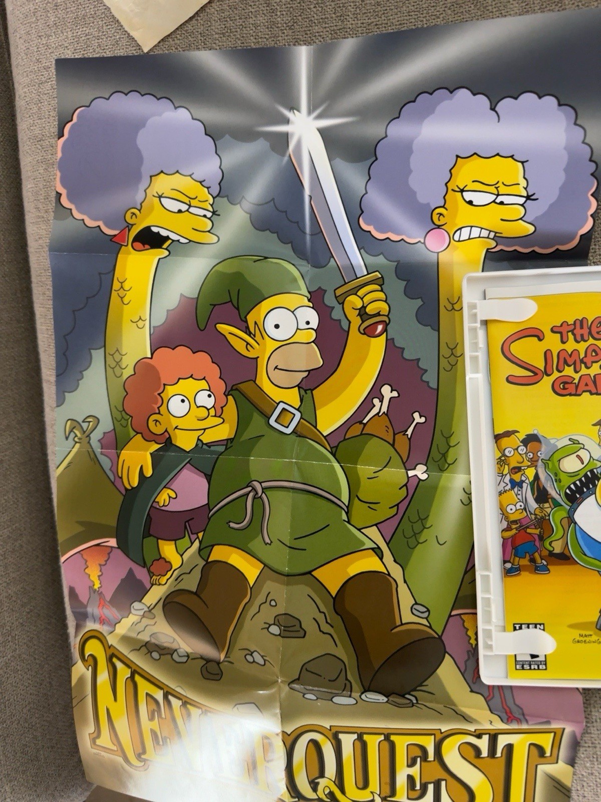 The Simpsons Game Nintendo Wii CIB Complete w Manual Wal-Mart Poster Tested A+