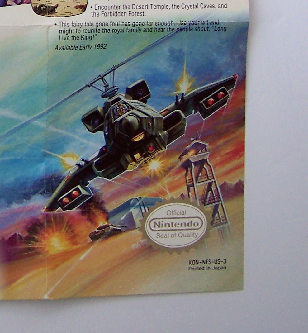Konami Insert Poster for Nintendo NES Bucky O’Hare game (not included) Authentic